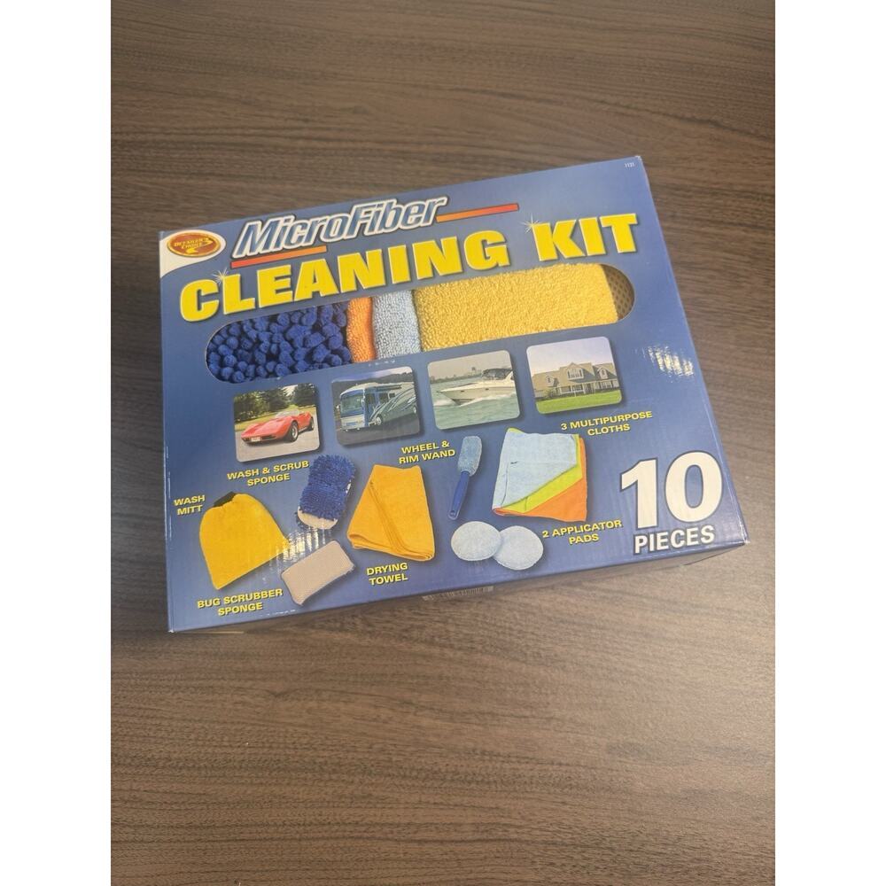 Microfiber Cleaning Kit 10‎ Piece – Car, Boat, RV, Home Wash & Detailing Set